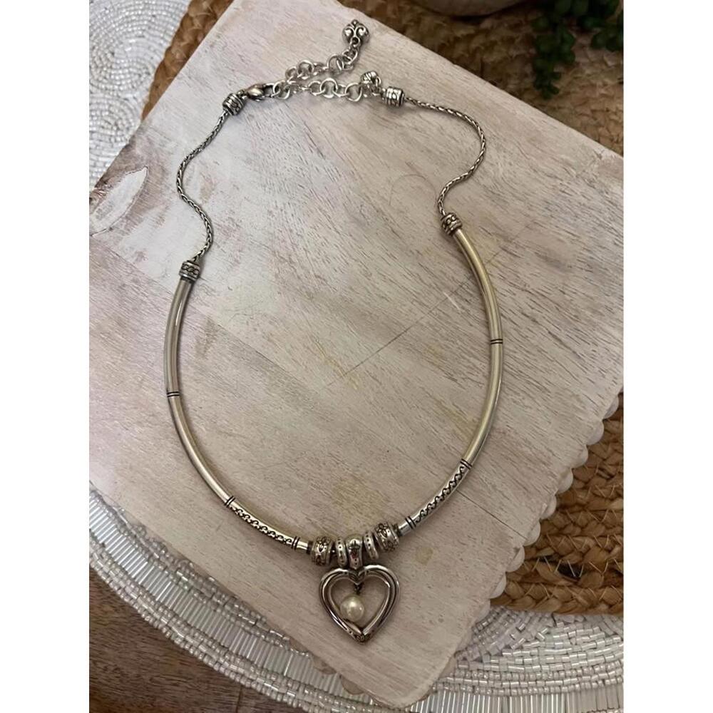 Retired Rare Brighton Essex Heart Pearl Necklace
